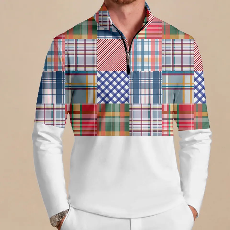 Lightweight Colorblock Long Sleeve Golf Shirt