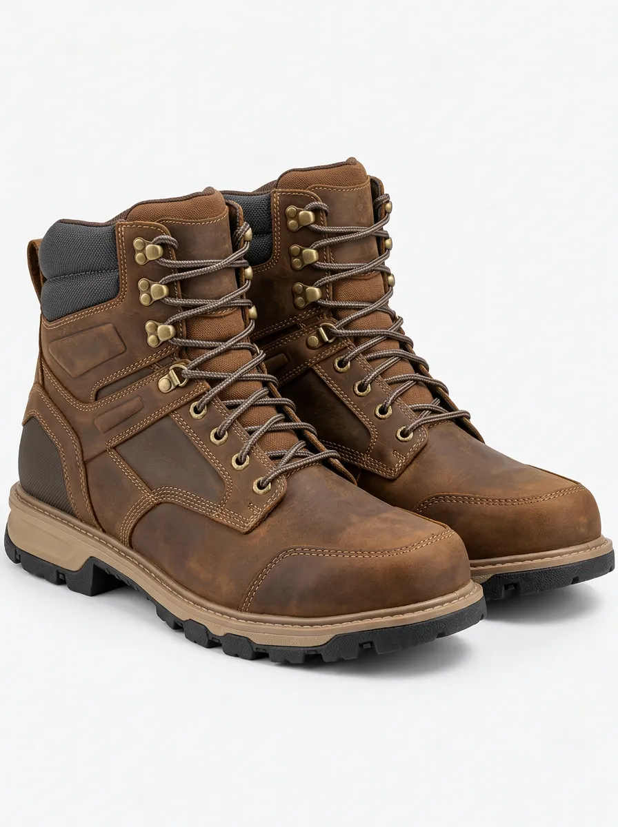 Men's Waterproof Construction Style Work Boots