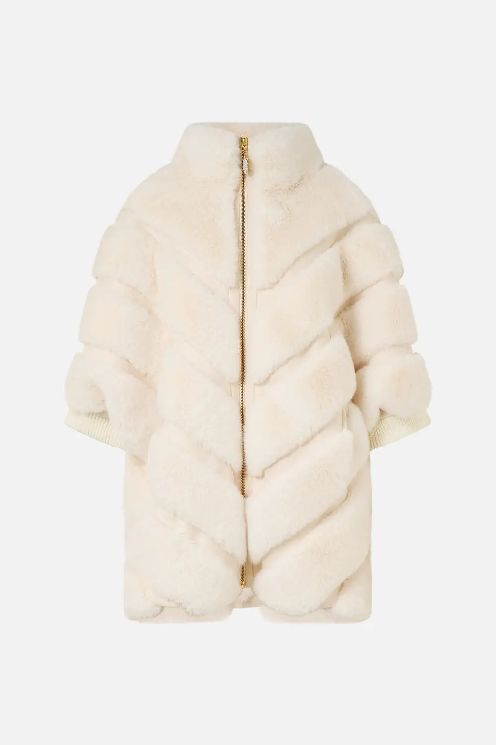 Faux Fur Short Sleeve Slouch Jacket