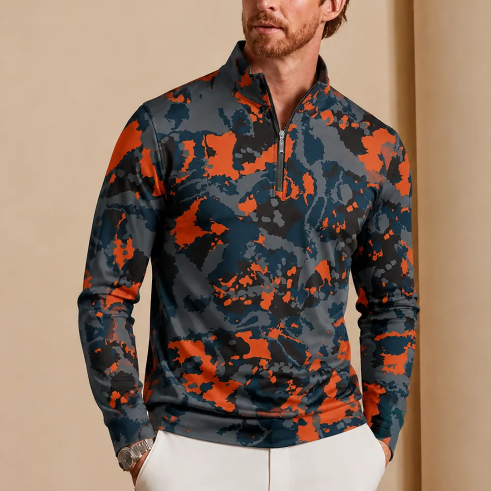 Polished Midweight Long Sleeve Pullover Golf Shirt