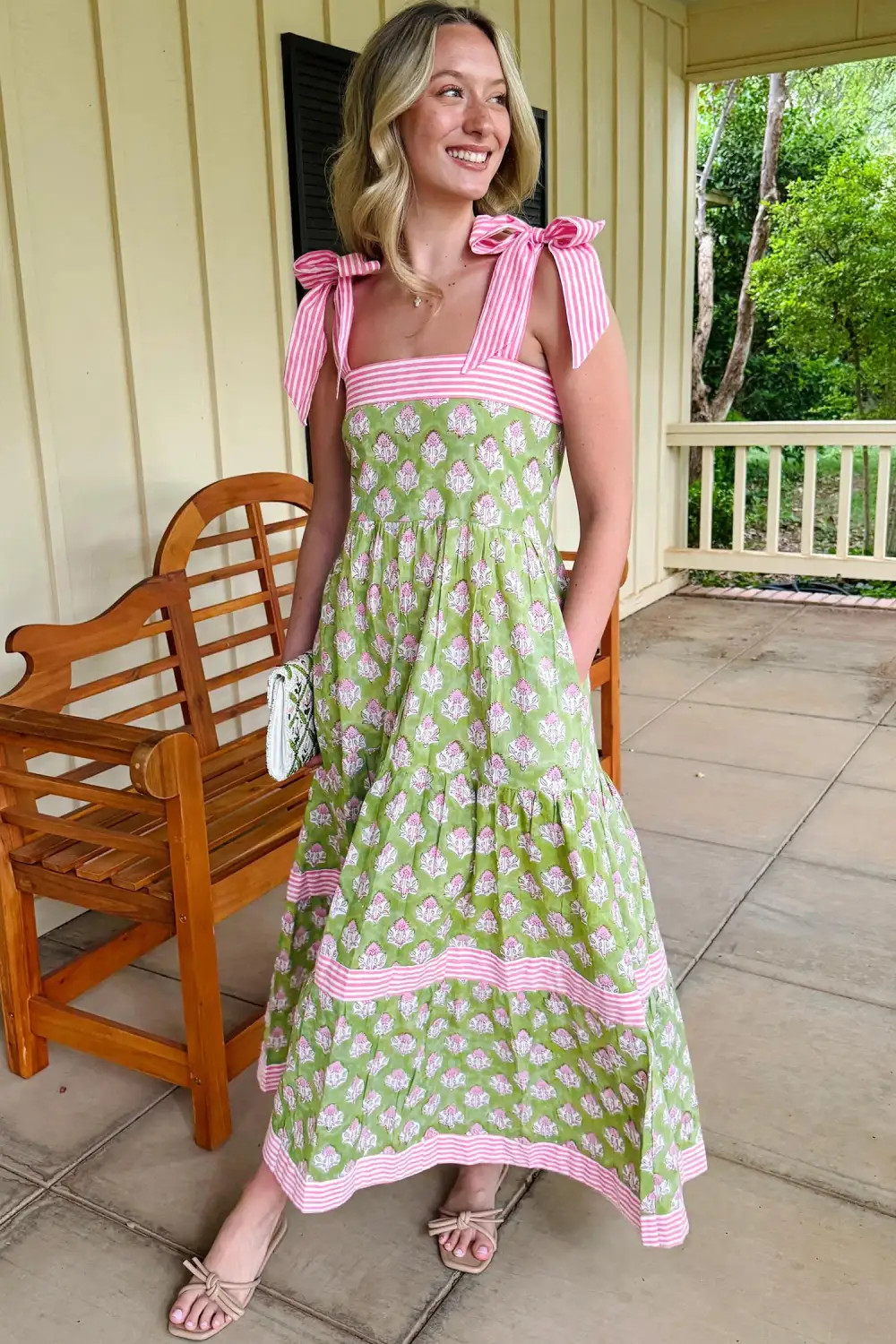 Floral Striped Maxi Dress