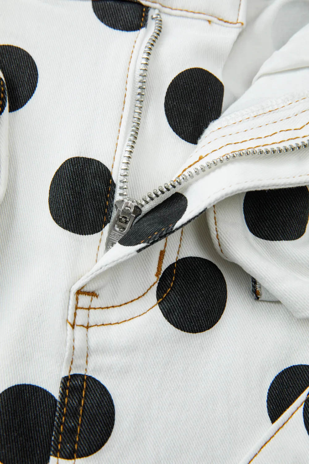 White Polka Dot Bow Jeans