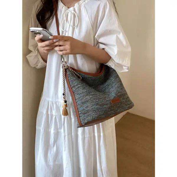 Women's Tassel Woven Crossbody Bag