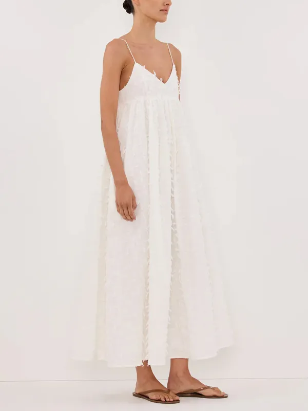 Elegant V Neck Small Tassel Midi Dress