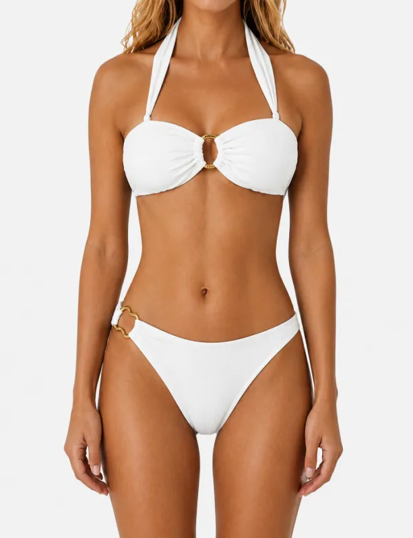 Halter Ring Halter Bandeau Two Piece Bikini Set