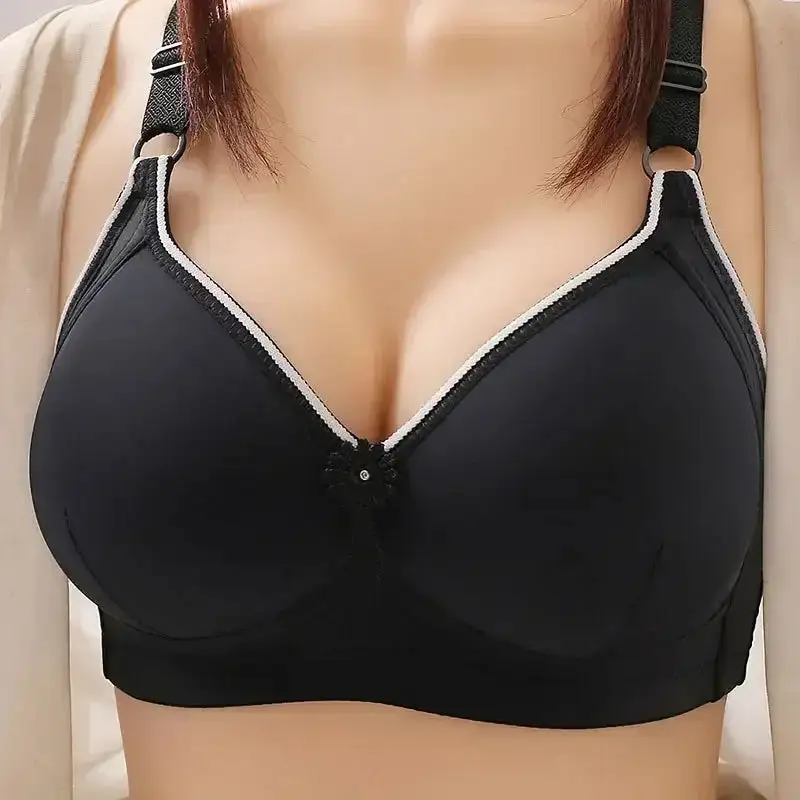 Embroidered Wireless Side-Guide Bra