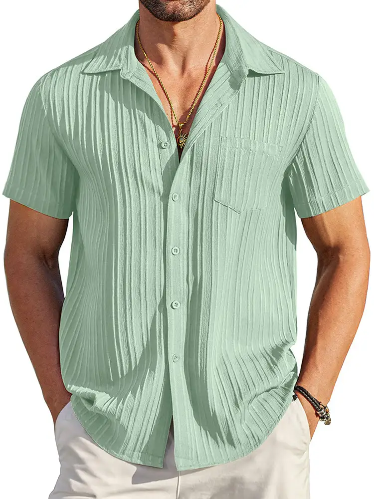 Soft Weave Textured Button Down Shirt
