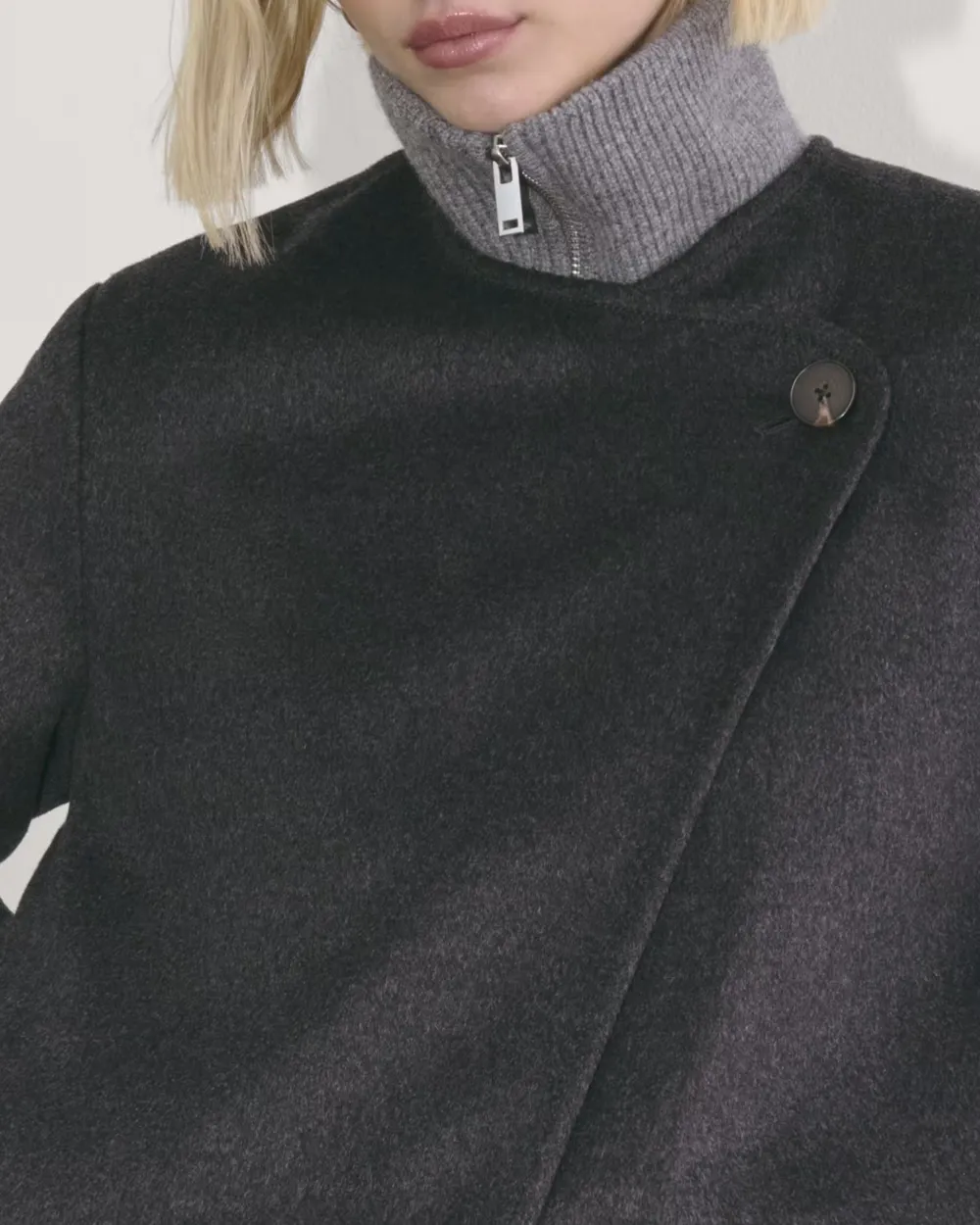 Short Wool Coat With Lapel