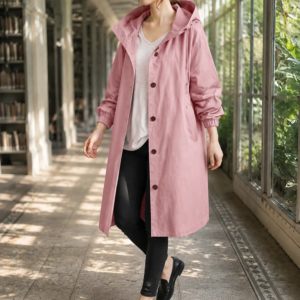 Hooded Calf-Length Overcoat