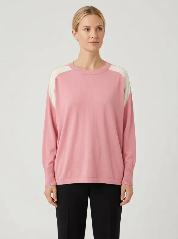 Women's Colorblock Crew-Neck Sweater