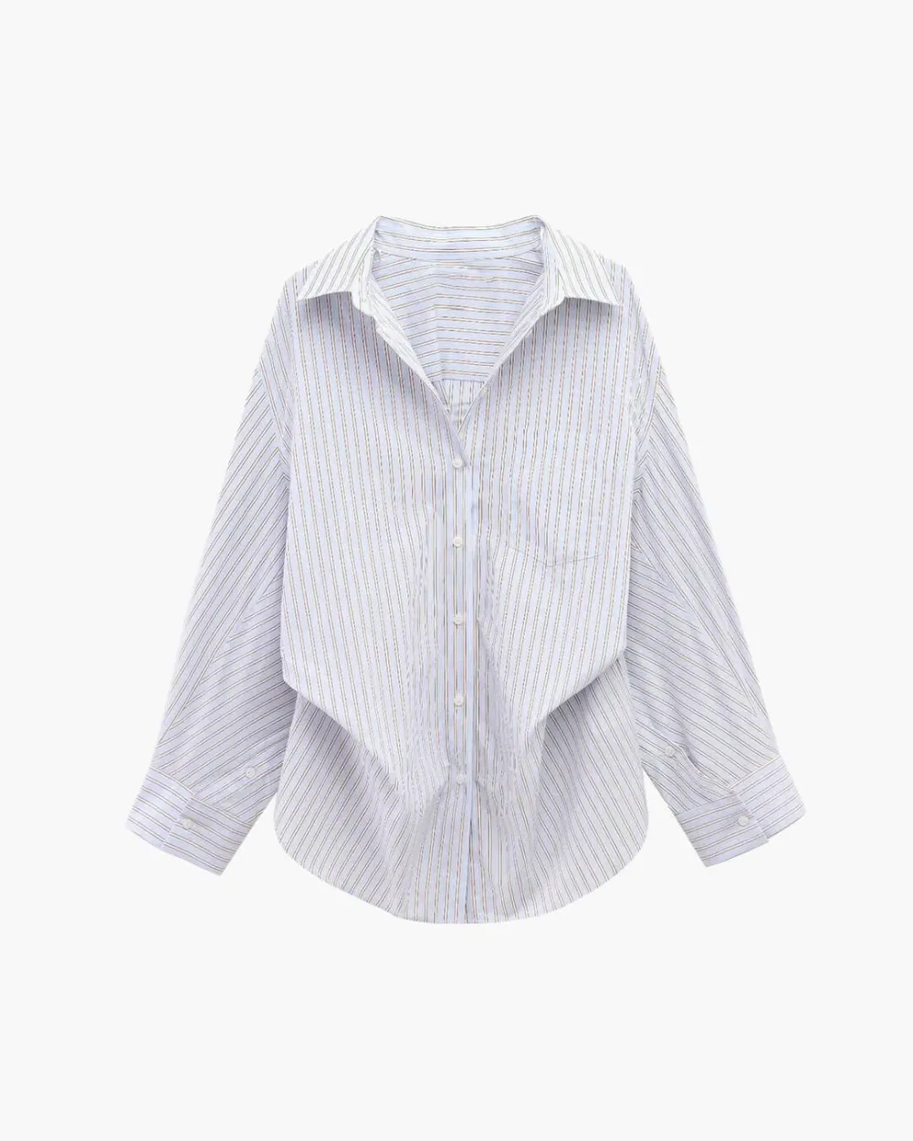 Bat-Sleeve Striped Shirt