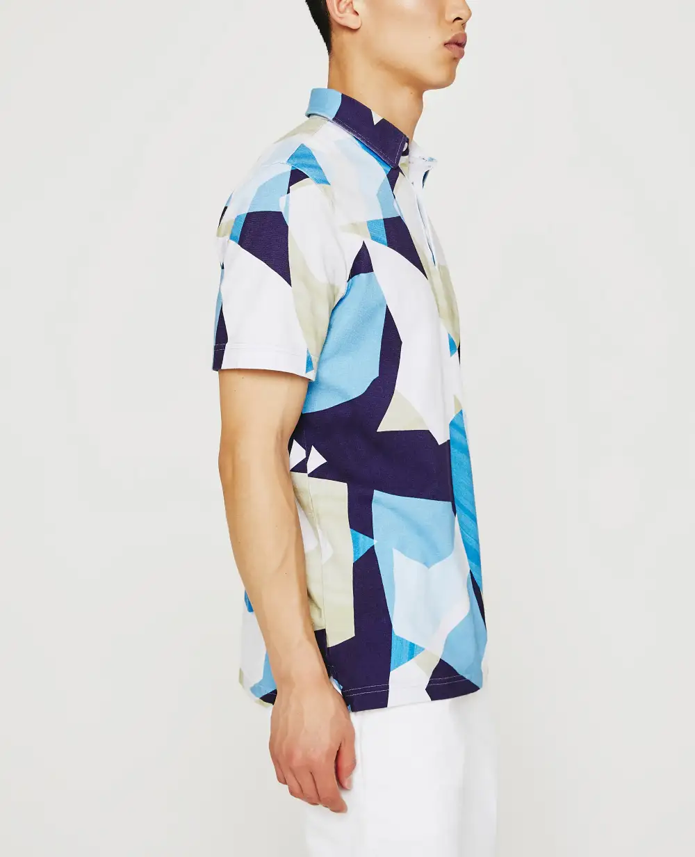Men's Short Sleeve Color Block Polo Shirt