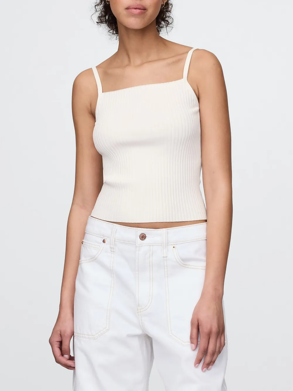 Solid Color Suspender Sweater