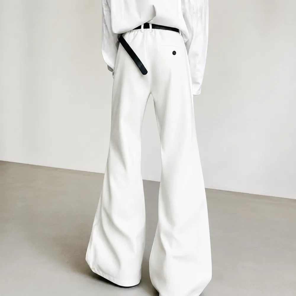 High-Waisted Flared Tailored Trousers