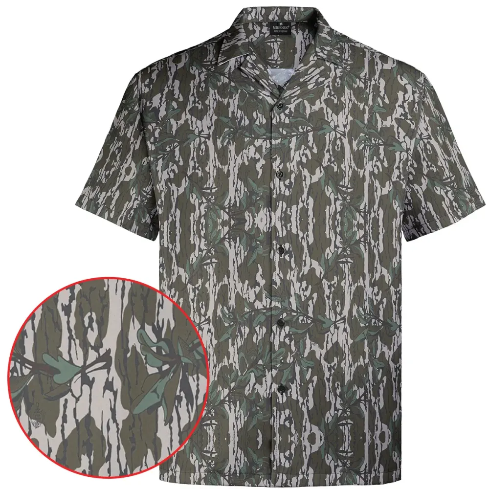 Men's Camo Hawaiian Shirt Duck Hunting Short Sleeve Button-Up Shirts