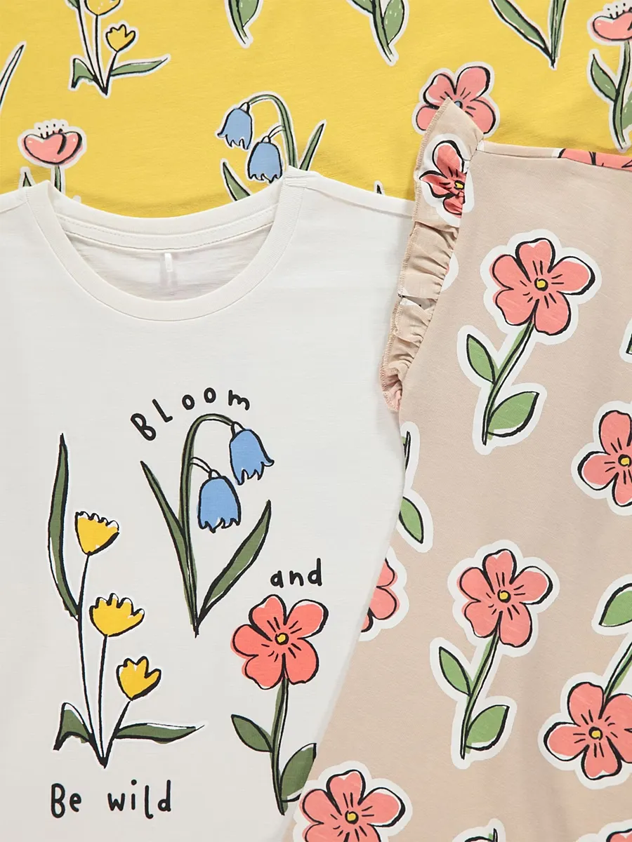 Tulip Frill Sleeve Tops 3 Pack