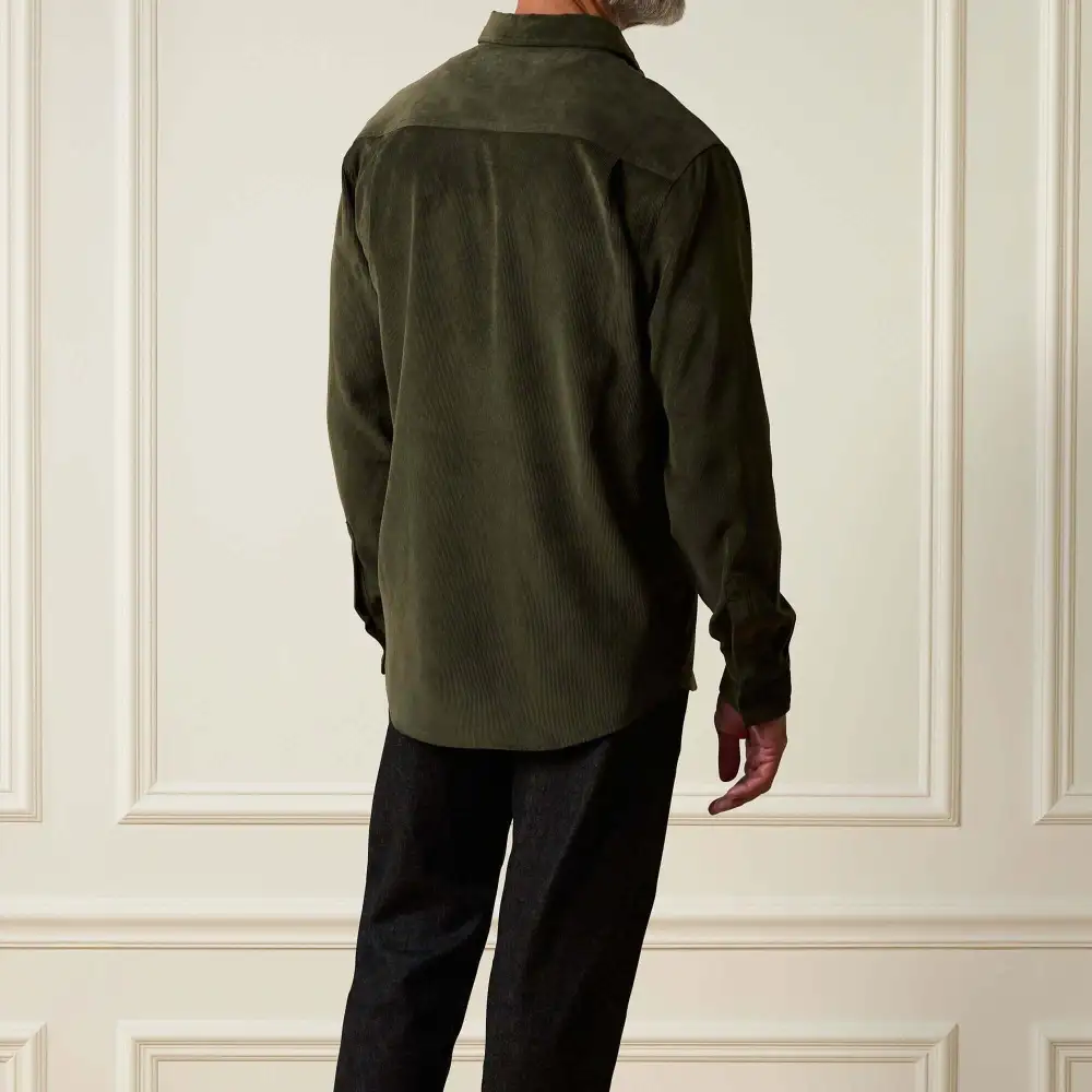 Men's Classic Regular Fit Corduroy Crewneck Shirt