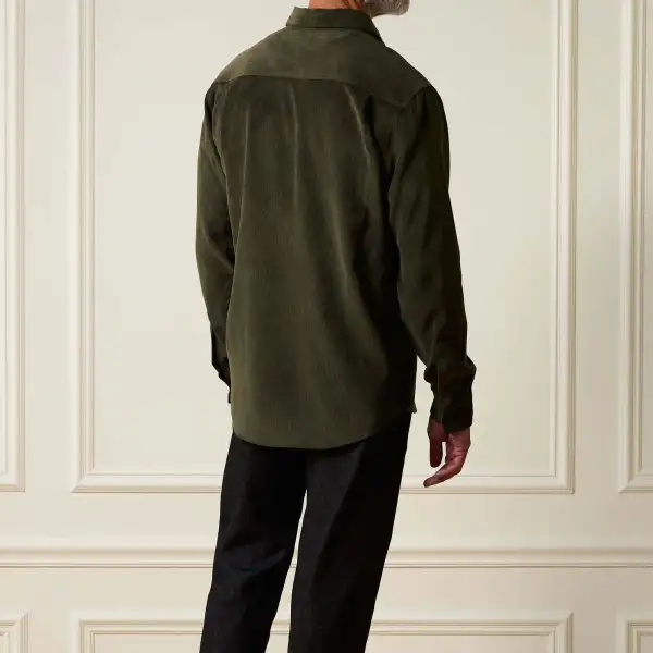 Men's Classic Regular Fit Corduroy Crewneck Shirt