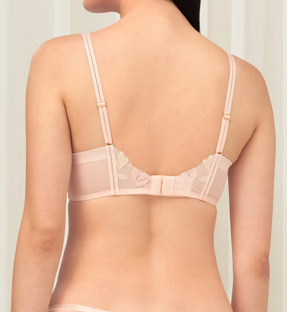 Women's Minimal Wired Deep-V Push-Up Mesh Lightweight Bra