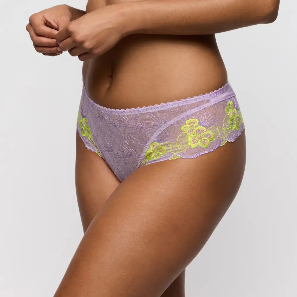 Women's Elastic Waistband Cotton Gusset Embroidery Cotton Soft Fabric Tanga Panty