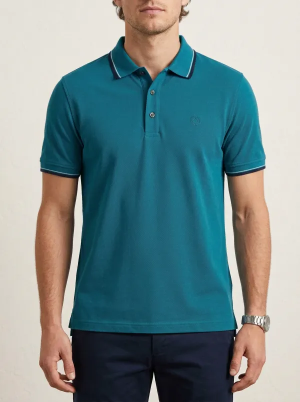 Men's Casual Minimalist Logo Embroidered Grey Polo Shirt