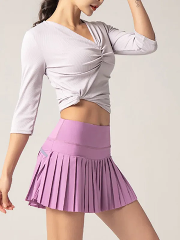 Casual Pleated Knit Skirt