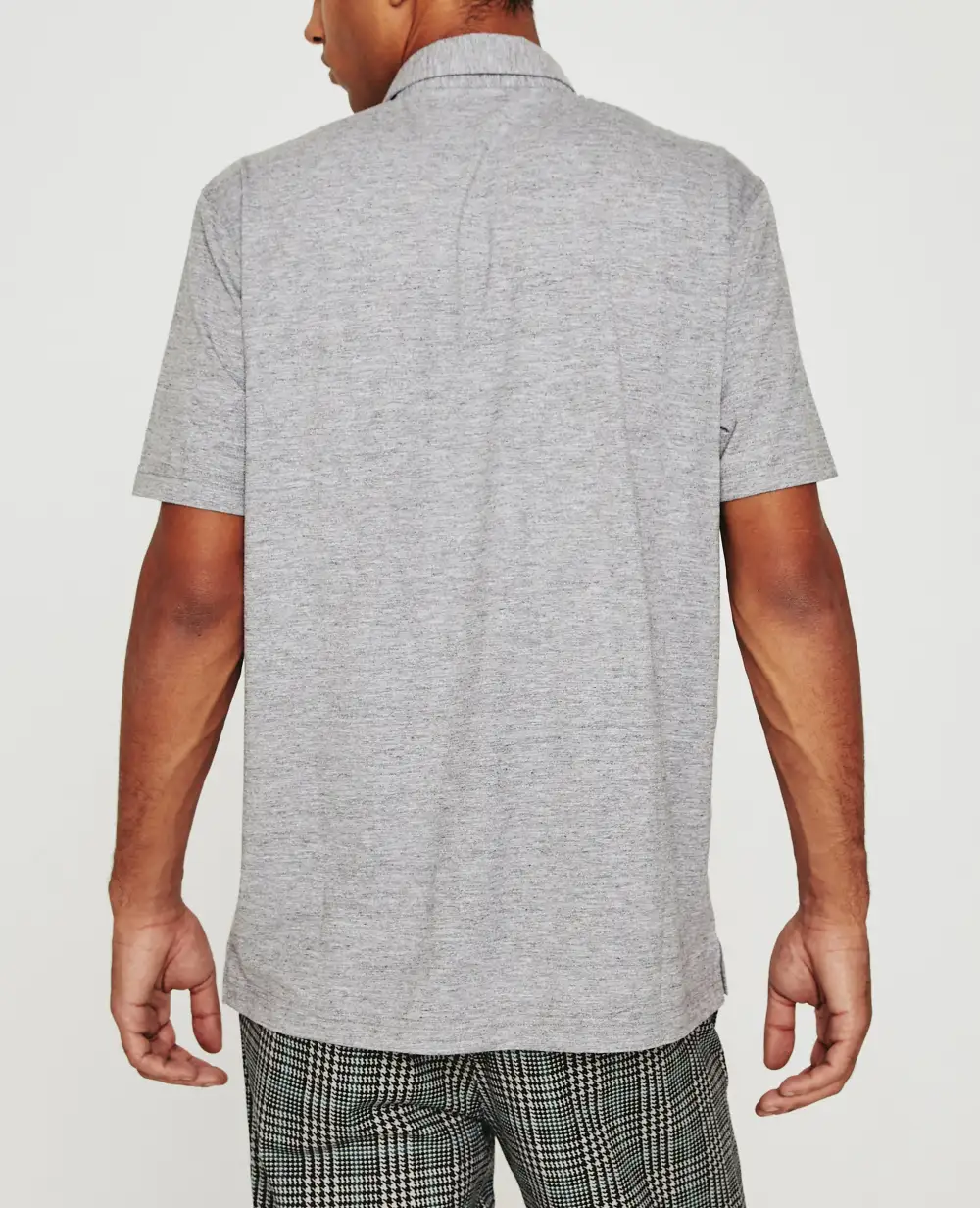 Men's Short Sleeve Self Collar Polo Shirt