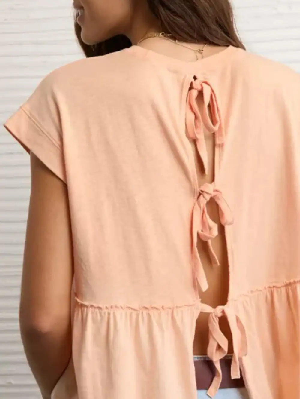Back Tie Babydoll Top