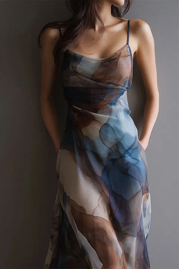 Clean Lined Coordinating Top And Flowing Maxi Skirt