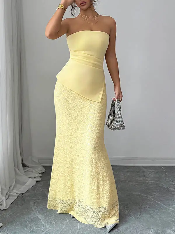 Irregularity Pleated Maxi Dress