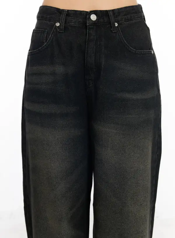 Cotton Vintage Wide-Leg Jeans