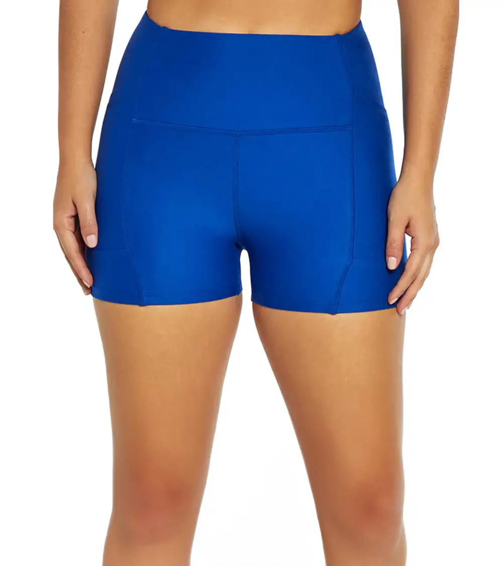 Encased Waist Side Pocket Yoga Shorts