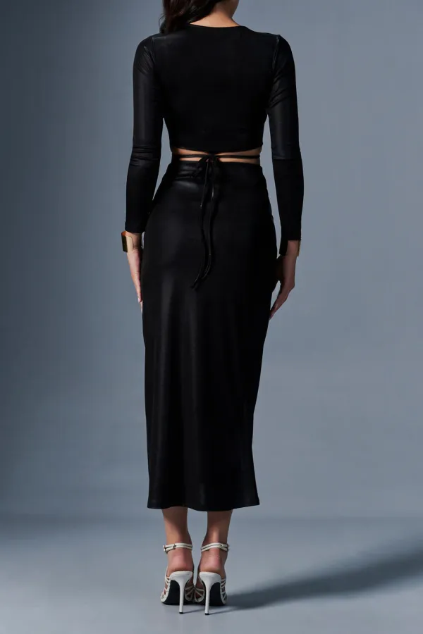 Black Casual Style Skirt Sets