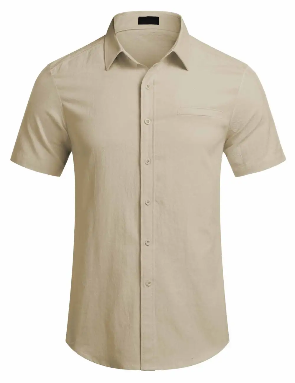 Linen Blend Button Front Shirt