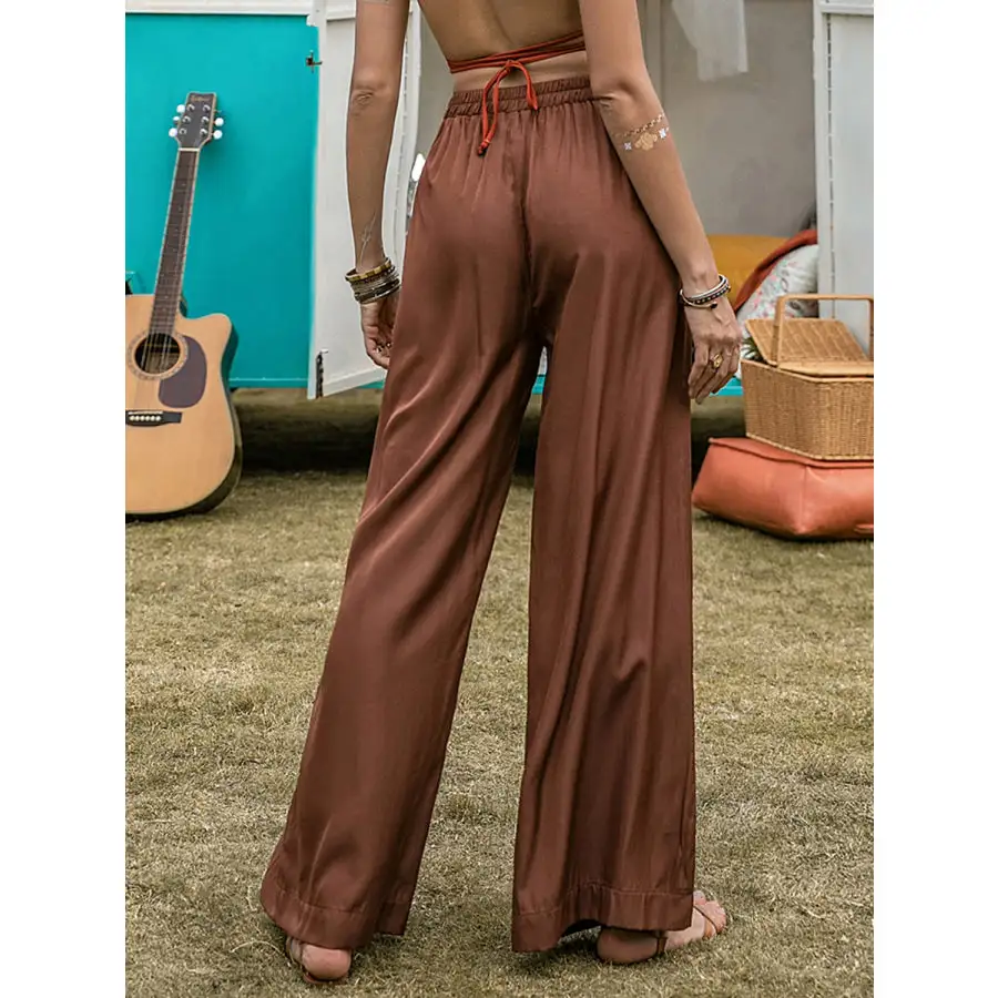 Simple High Waist Wide Leg Pants