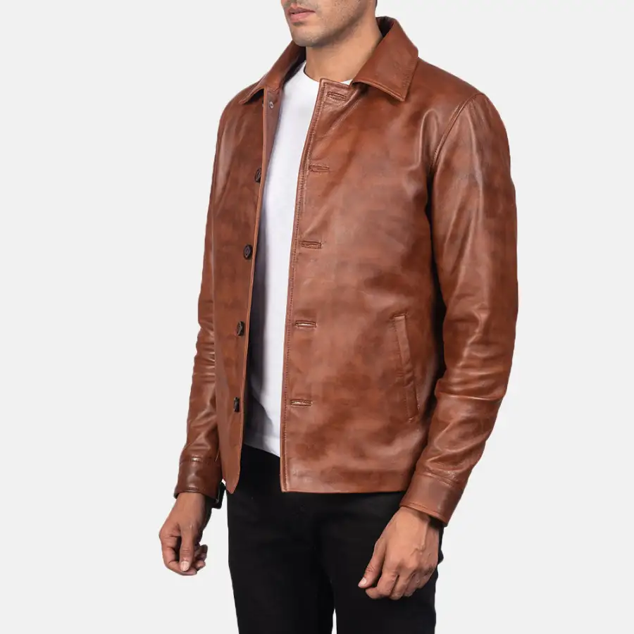 Men's Minimal Leather Jacket