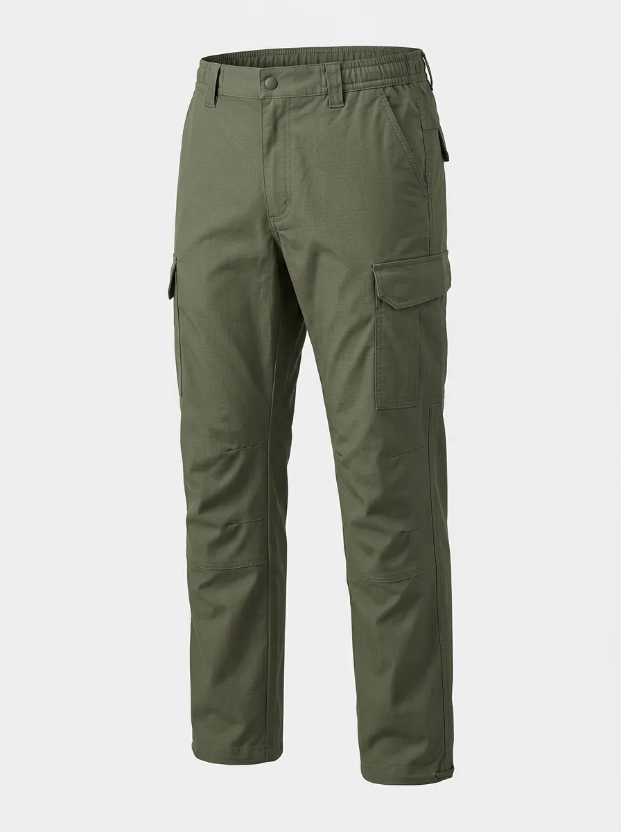 Men's Elastic-Waist Articulated-Knee Utility Cargo Pants