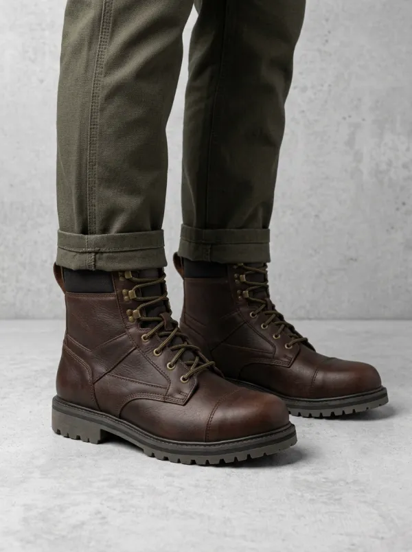 Men's Rugged Style Lace-Up Work Boots
