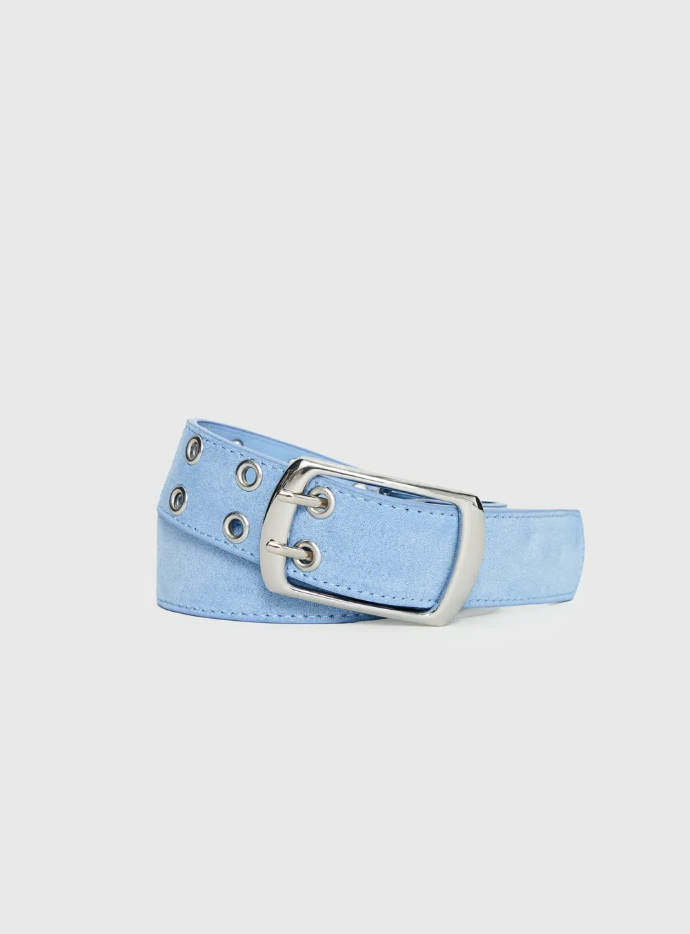 Suede Silver Buckle Belt