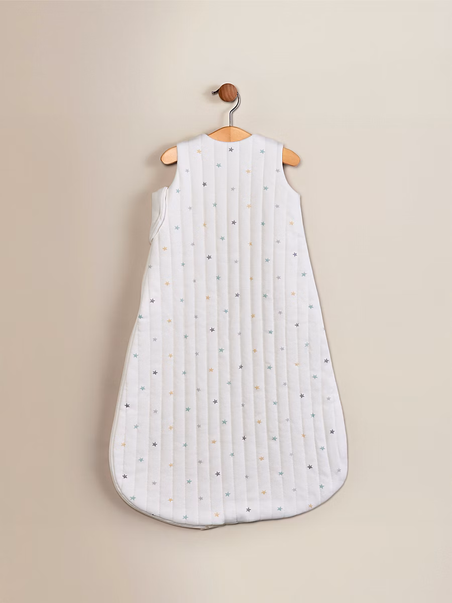 Cream Star Quilted Jersey Cotton Sleeping Bag - 2.5 Tog detail 1