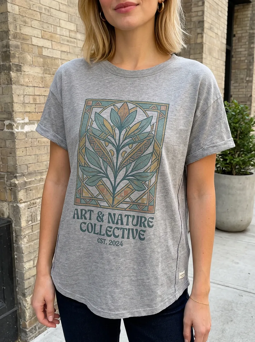 Women's Art Nature Collective Botanical Frame Printed T-shirt