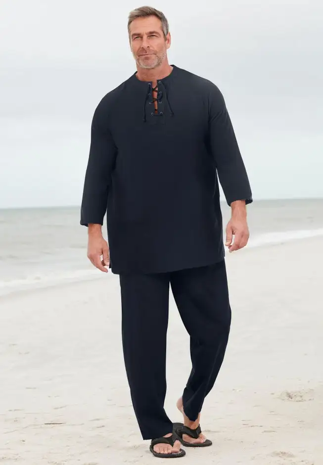 Gauze Lace-Up Shirt