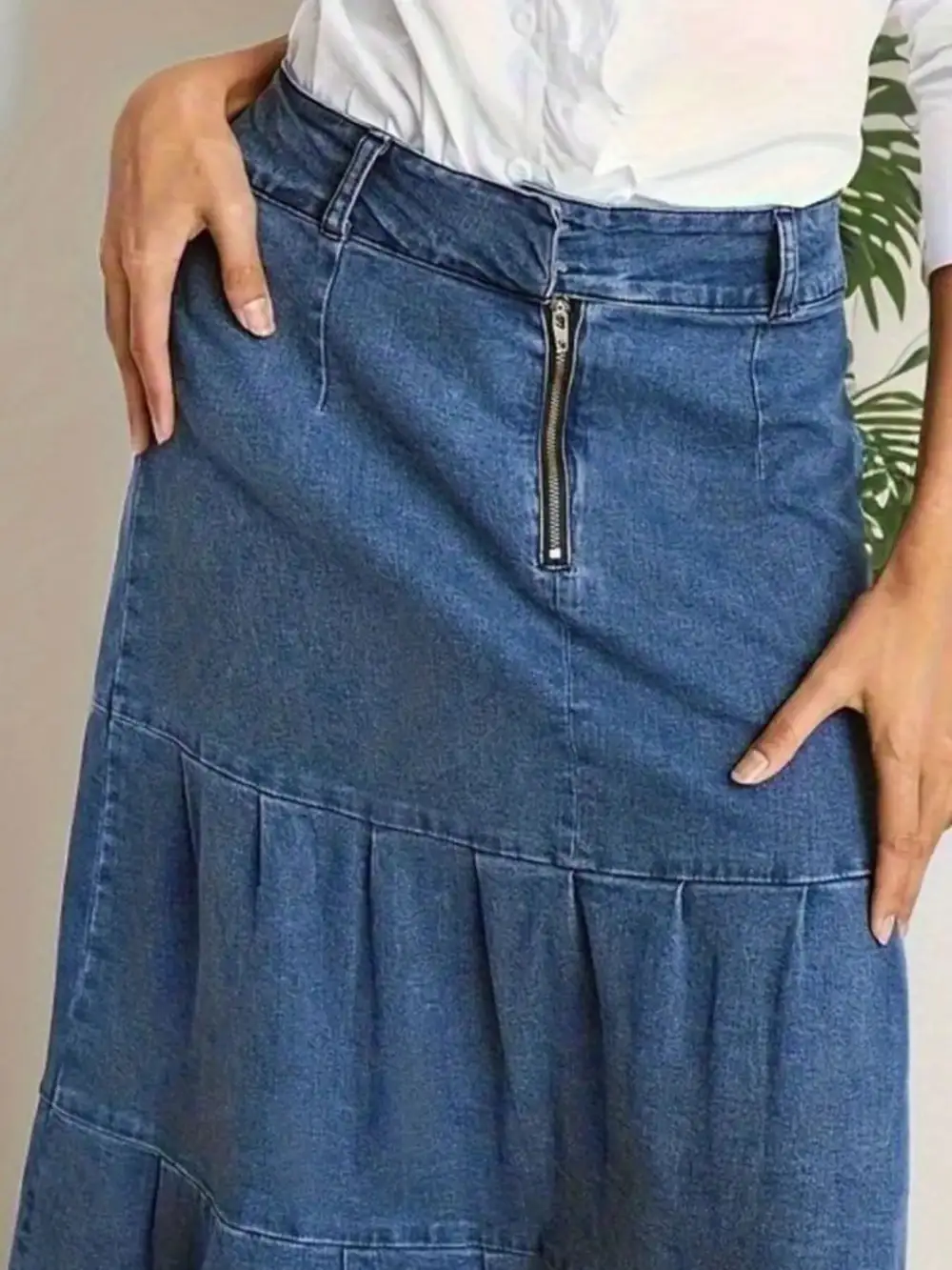 Tiered Maxi Skirt with Zipper Detail