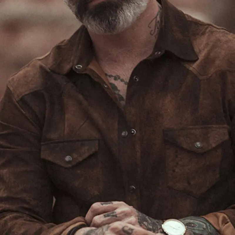 Textured Suede Overshirt Shirt