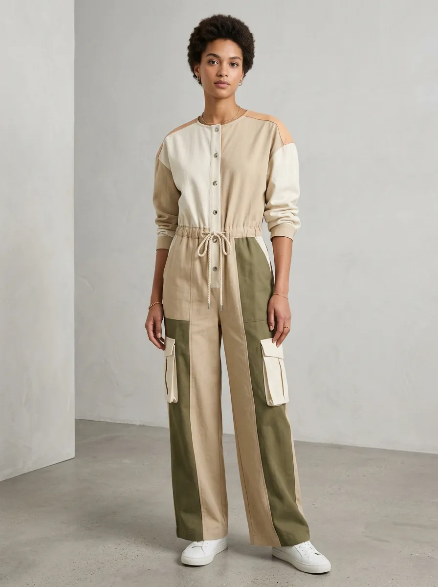 Women's Cedar Utility Colorblock Cargo Jumpsuit