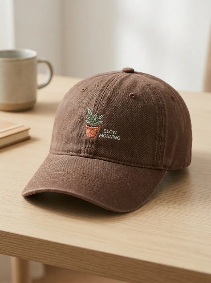 Relaxed Plant-Lover Slow-Morning Embroidered Unisex Baseball Cap