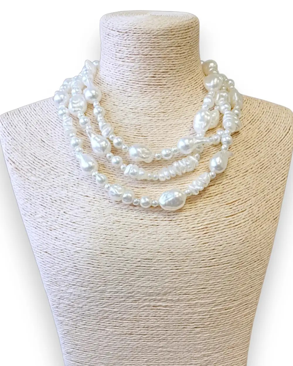 Multistrand Textured Pearl Necklace