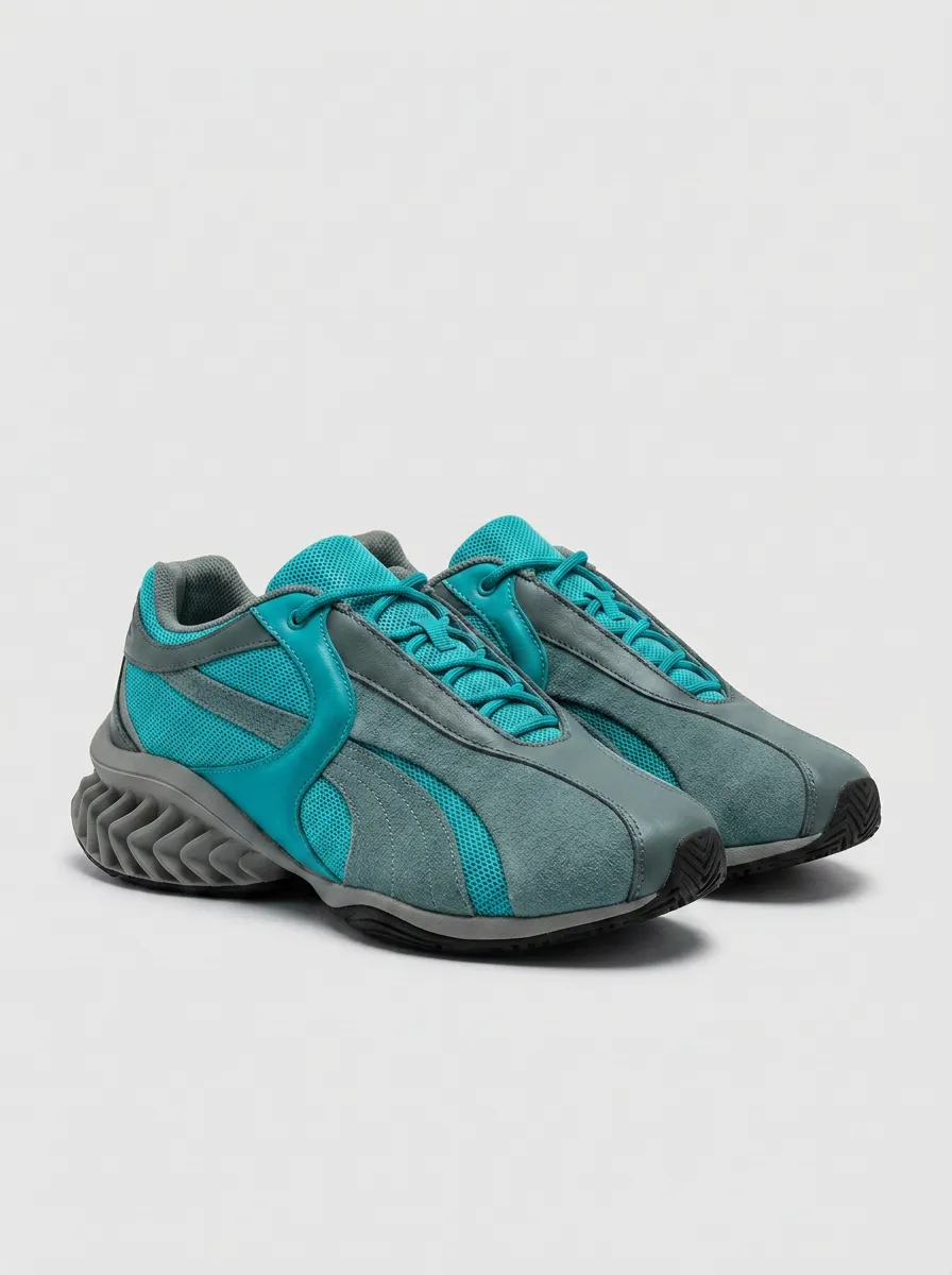 Unisex Sneaker Enthusiast Grey Suede Mesh