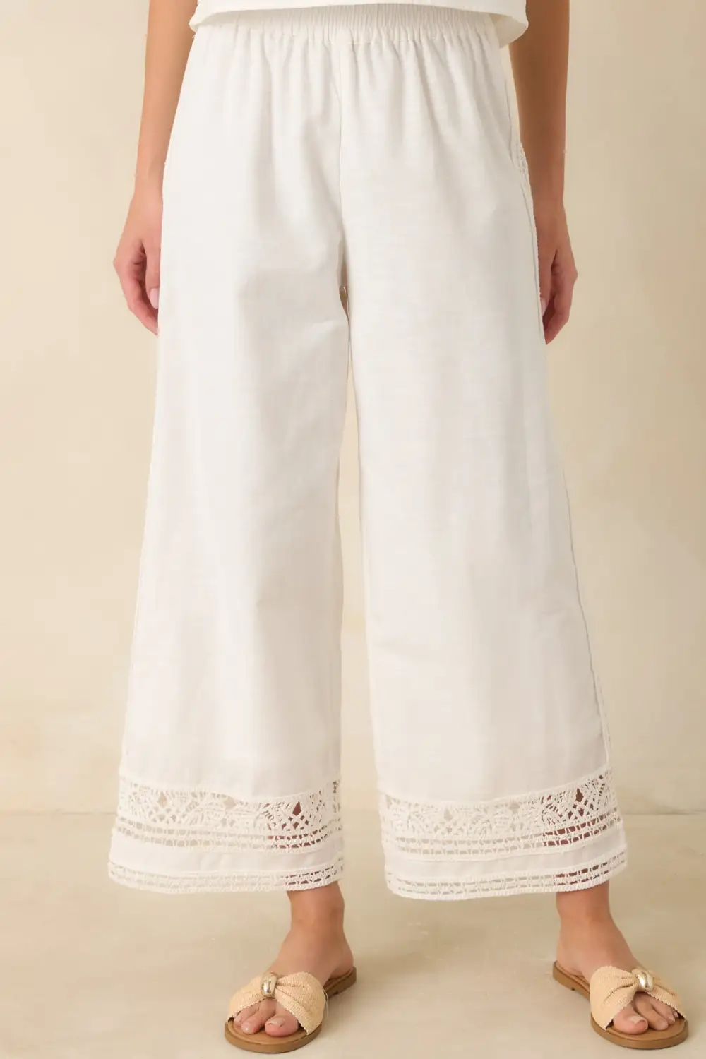 Cotton Linen Embroidered Pants