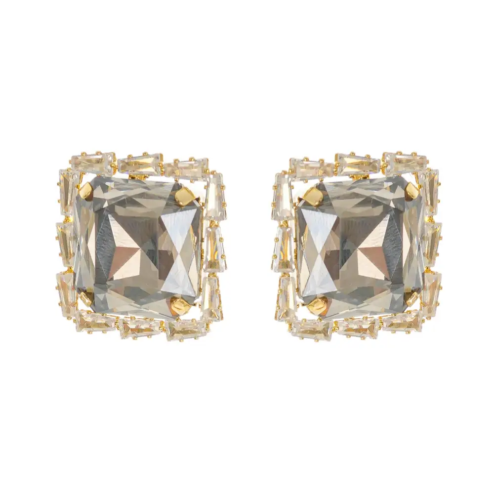embellished square earrings